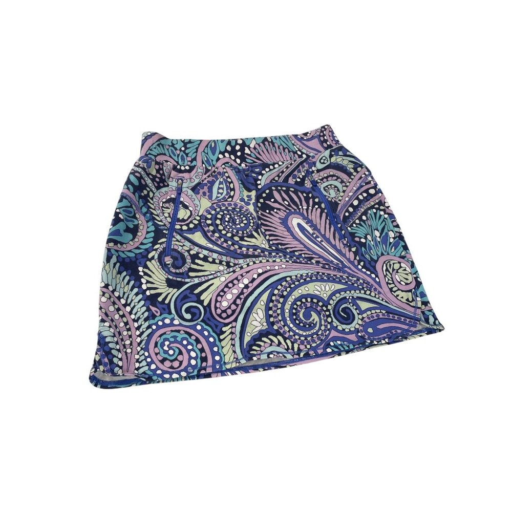 Talbots Womens Paisley Print Skort SP Blue/Purple Sz SP SKU 9680